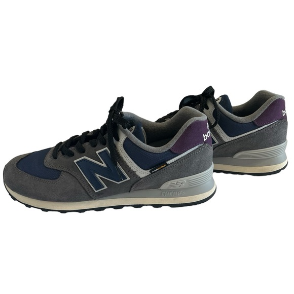 New Balance 574 Men’s Apollo Gray Navy Size 12 Sneaker - Picture 8 of 12
